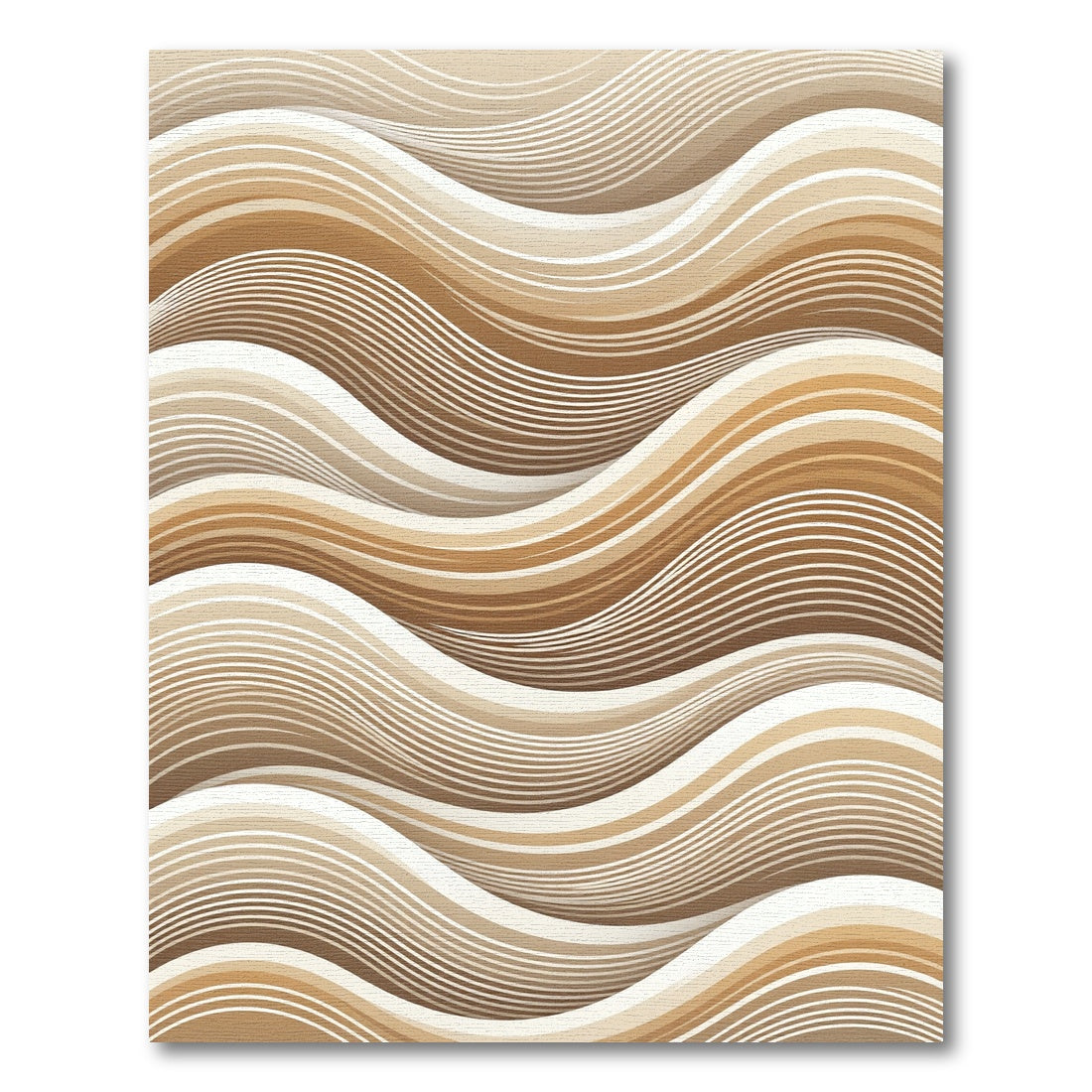 Modern Beige Abstract Wavy Line Rug