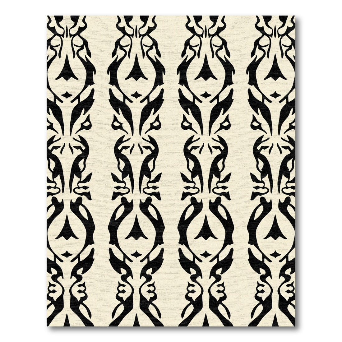 Black Ocher Organic Vertical Strips Rug