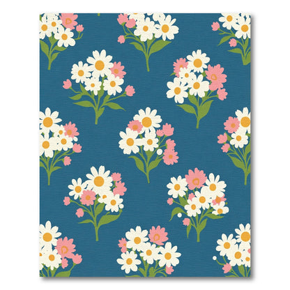 Retro Daisy Floral Bouquet Arrangement Rug