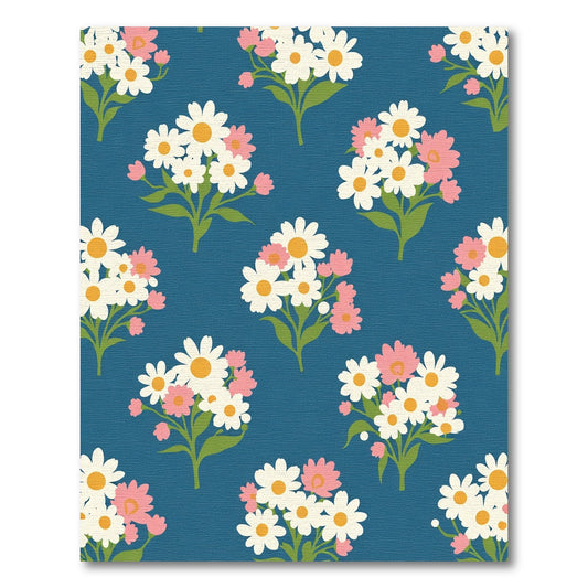 Retro Daisy Floral Bouquet Arrangement Rug