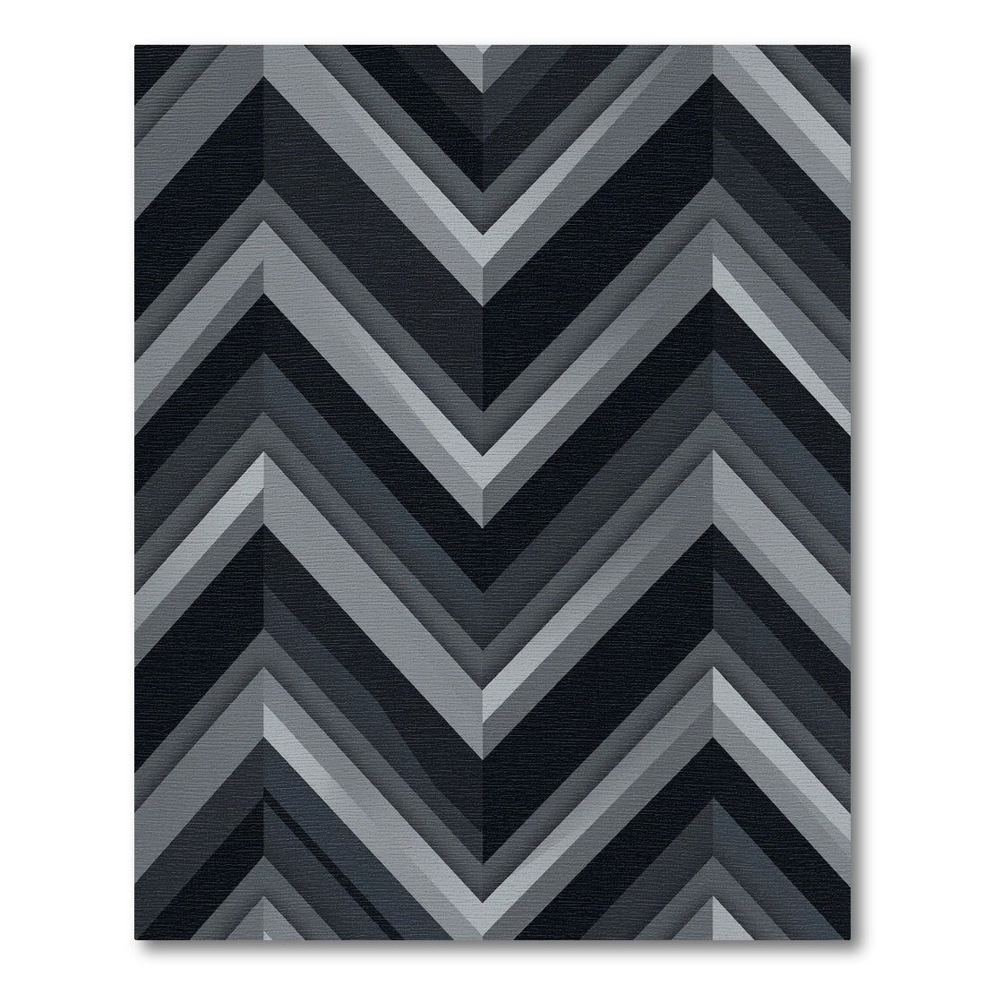 Modern Geometric Charcoal Chevron Rug