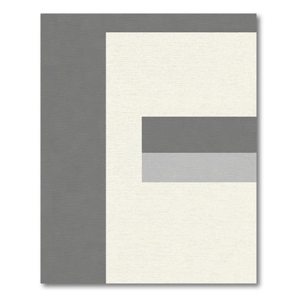 Modern Gray Cream Horizontal Bands Rug