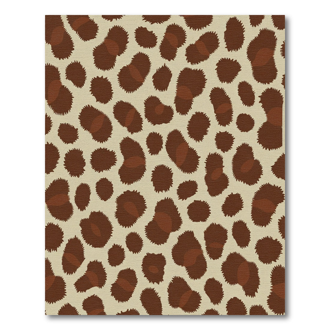 Brown Tan Spotted Animal Print Rug