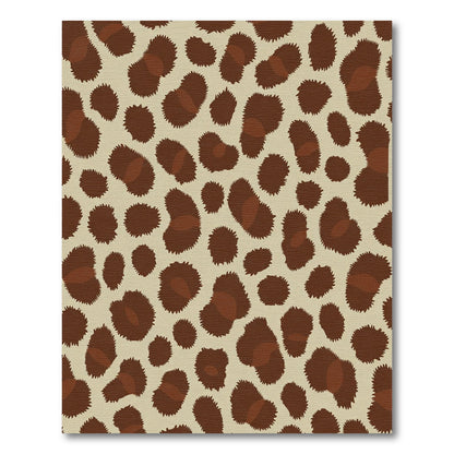 Brown Tan Spotted Animal Print Rug