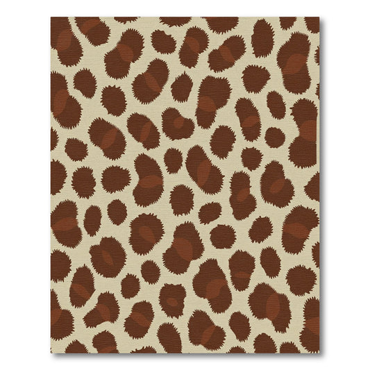 Brown Tan Spotted Animal Print Rug