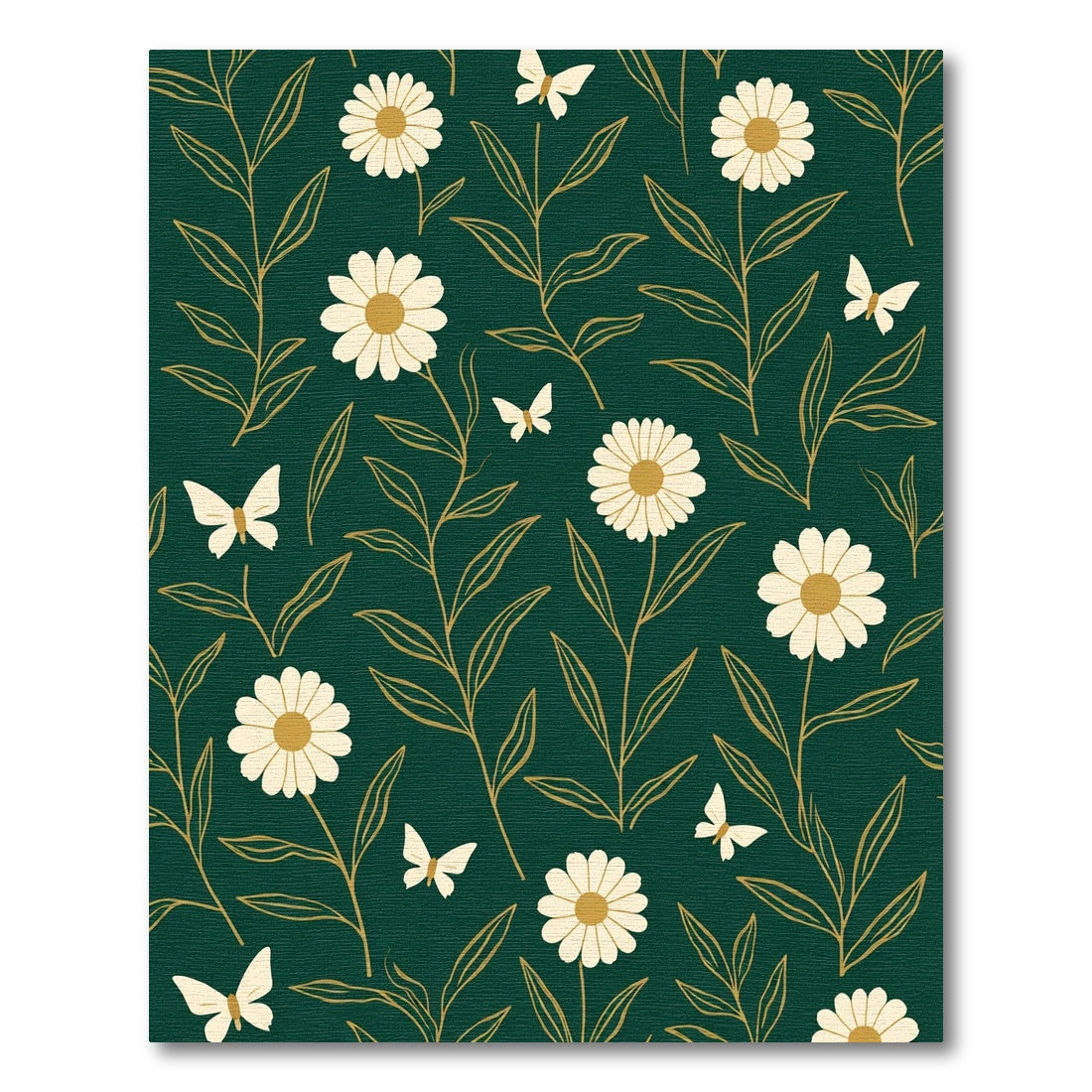 Emerald Garden Daisy Butterfly Rug