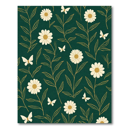 Emerald Garden Daisy Butterfly Rug