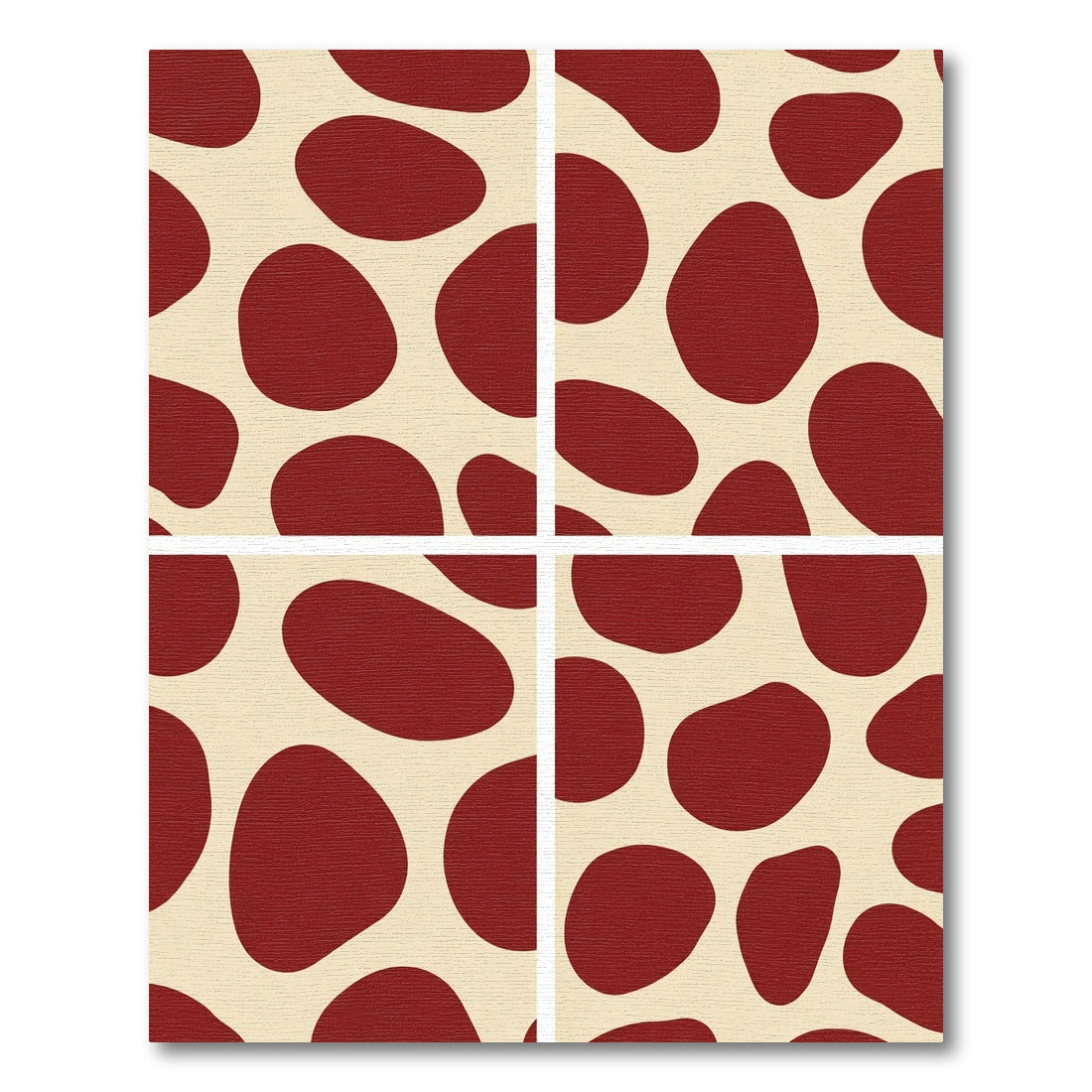 Crimson Organic Blob Composition Rug