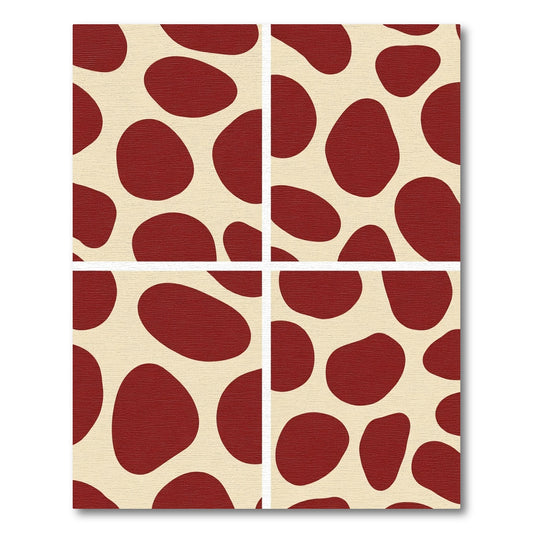 Crimson Organic Blob Composition Rug