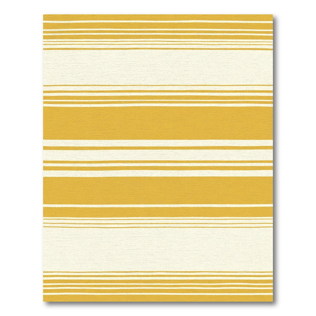 Yellow and White Horizontal Stripe Rug