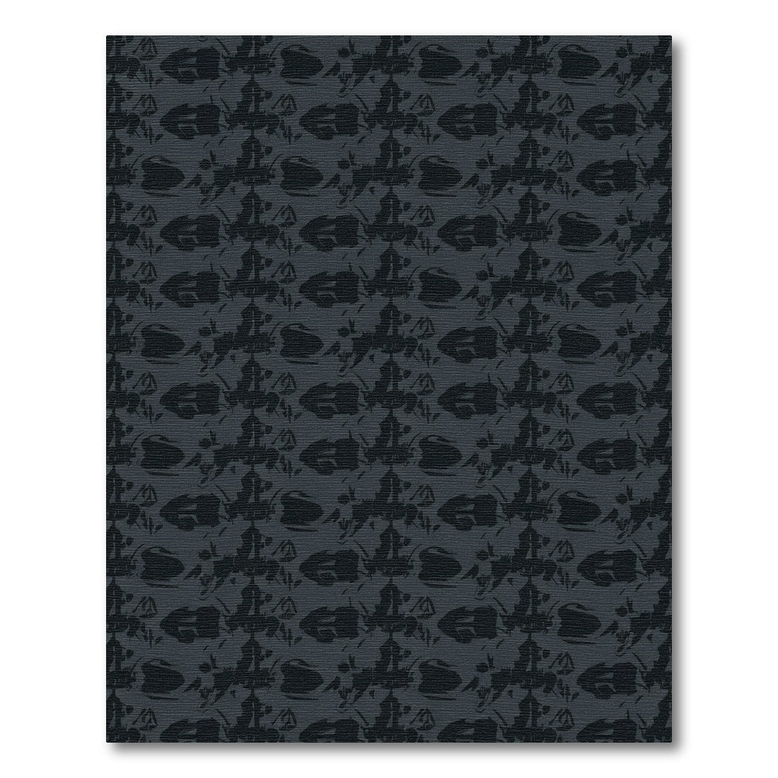 Dark Charcoal Abstract Blotch Medallion Rug