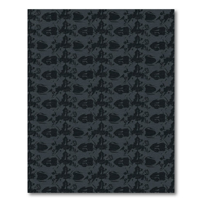 Dark Charcoal Abstract Blotch Medallion Rug