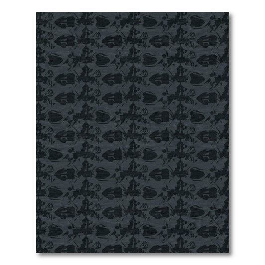 Dark Charcoal Abstract Blotch Medallion Rug