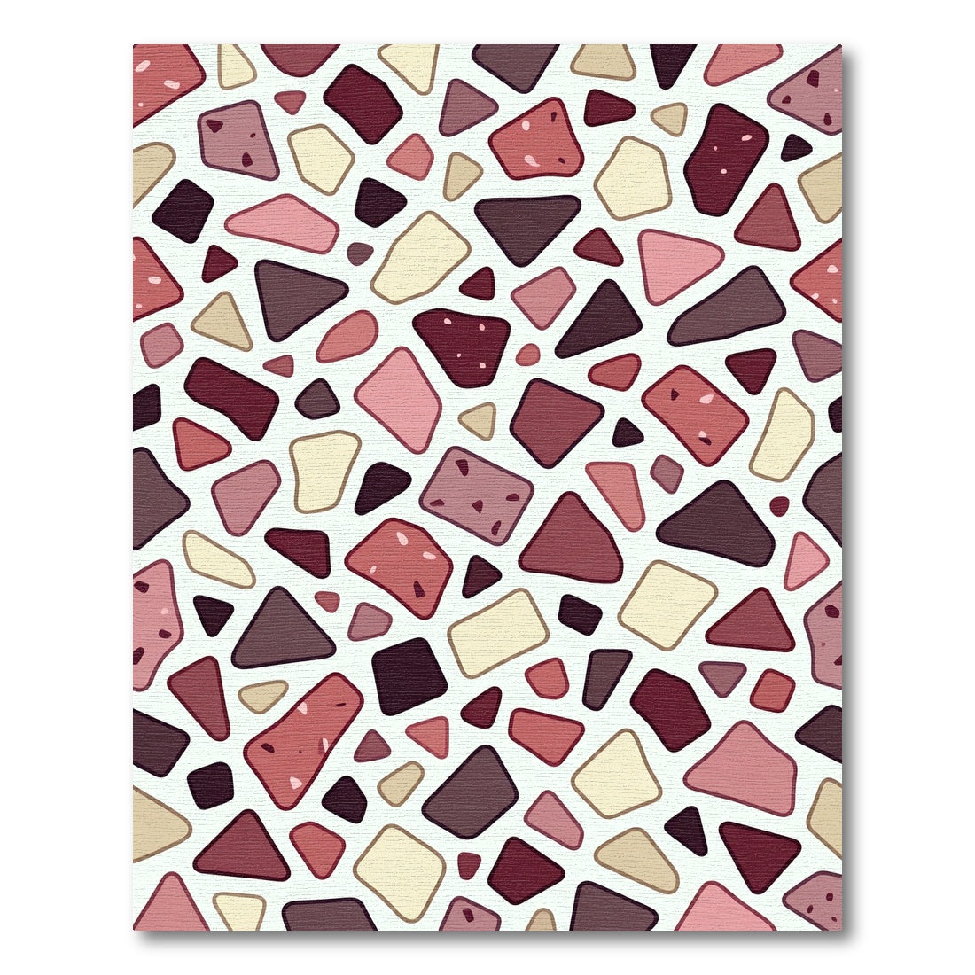 Pink Red Ceramic Abstract Pebble Rug