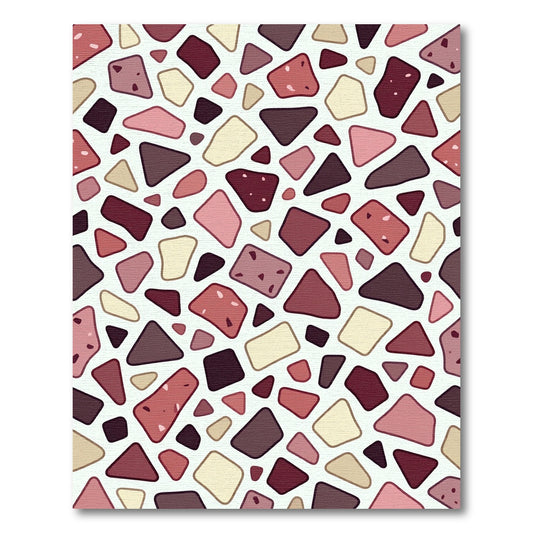 Pink Red Ceramic Abstract Pebble Rug