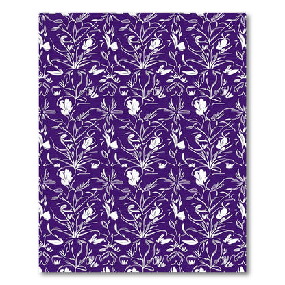 White Floral Vine Damask Rug