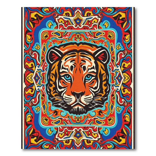 Psychedelic Tiger Blue Eye Art Rug