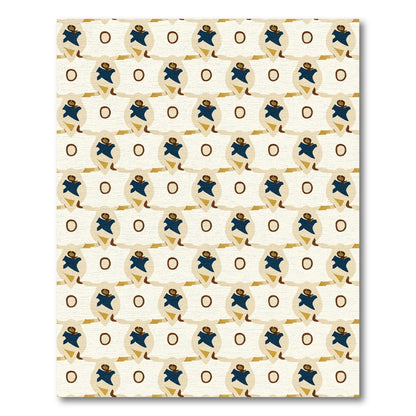 Vintage Cream Navy Abstract Shapes Rug