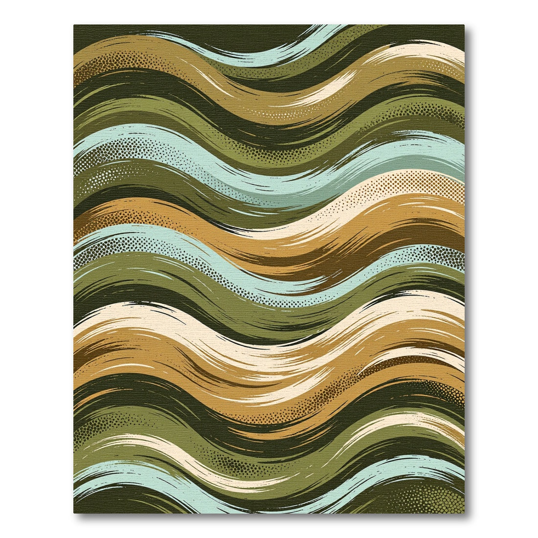 Earthy Tones Wavy Brushstroke Rug