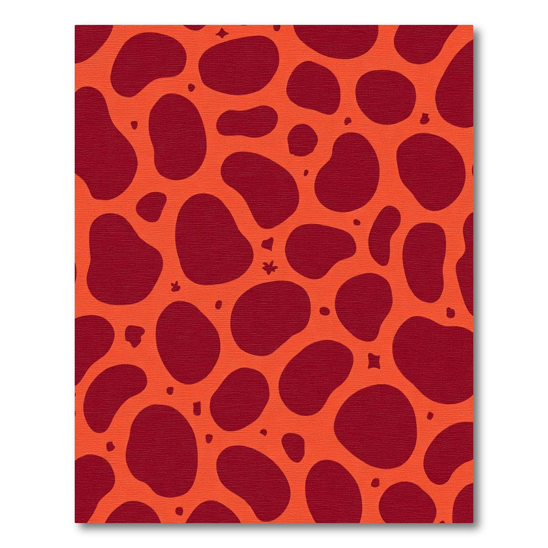 Crimson Blobs Orange Texture Rug