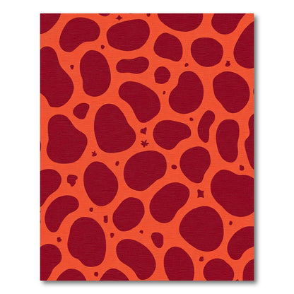 Crimson Blobs Orange Texture Rug