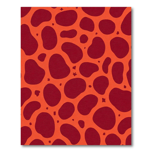 Crimson Blobs Orange Texture Rug