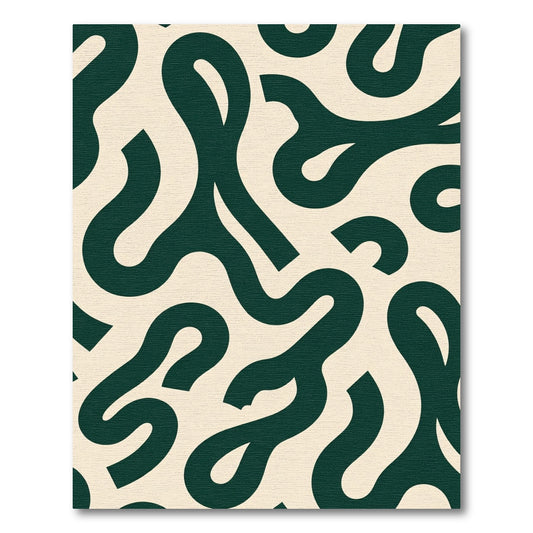 Deep Teal Organic Swirls Rug
