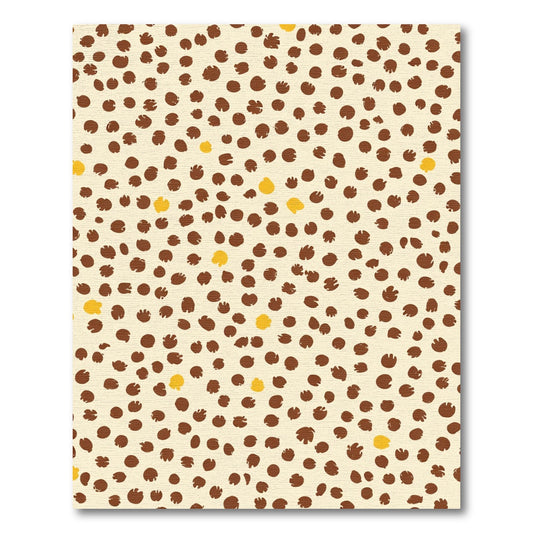 Brown Yellow Speckled Dot Pattern Rug