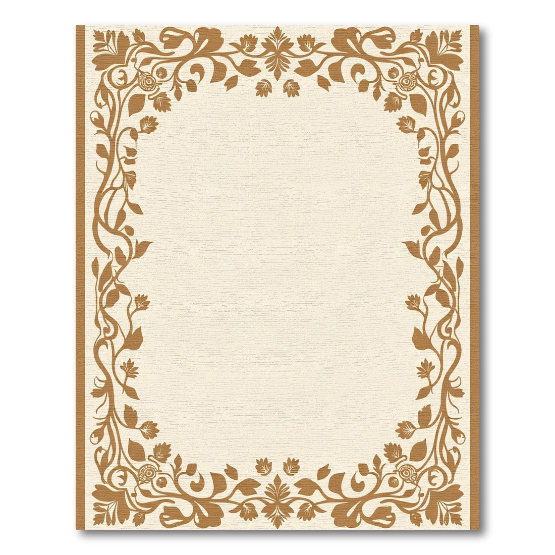 Golden Floral Vine Border Rug