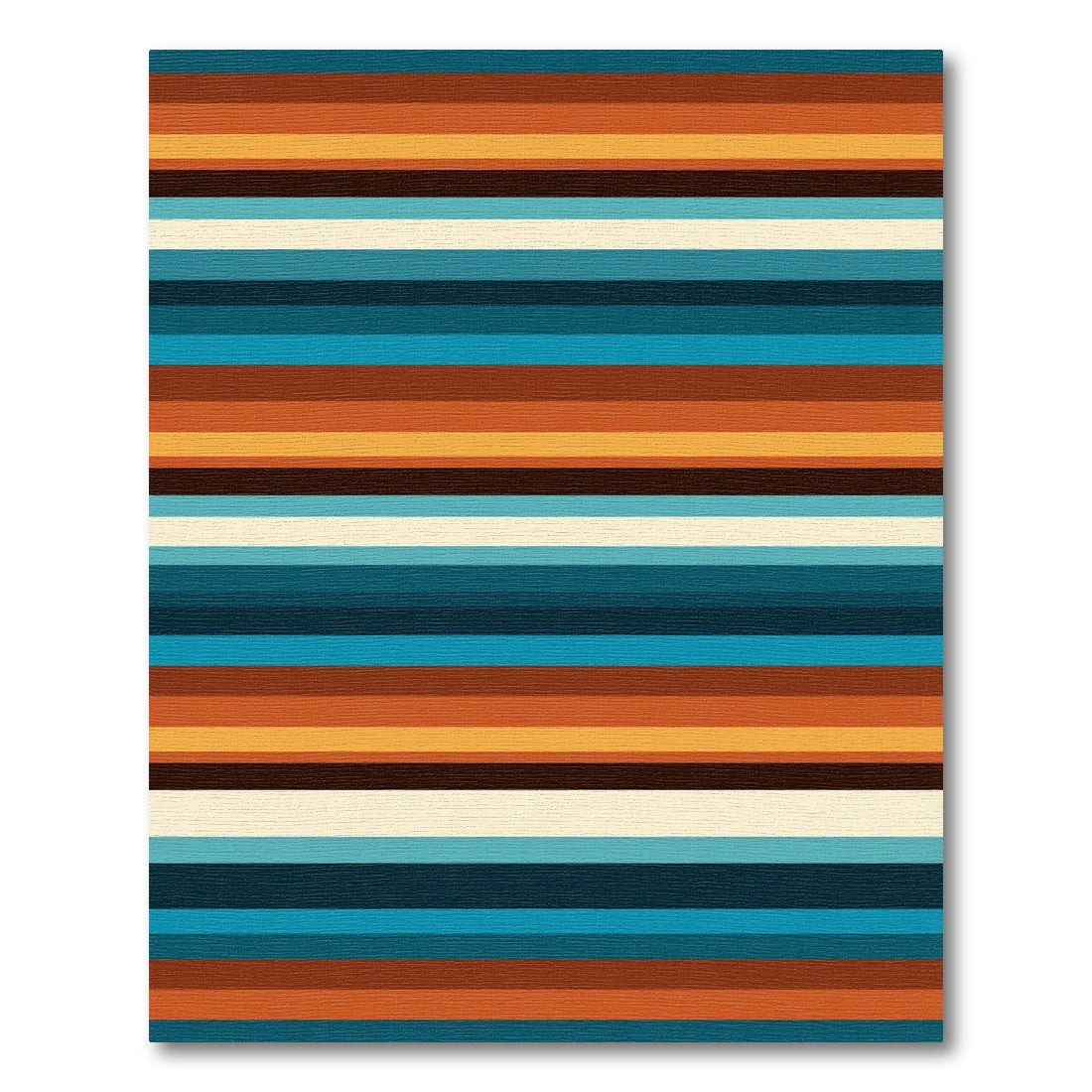 Retro Multicolored Earth Tone Striped Rug