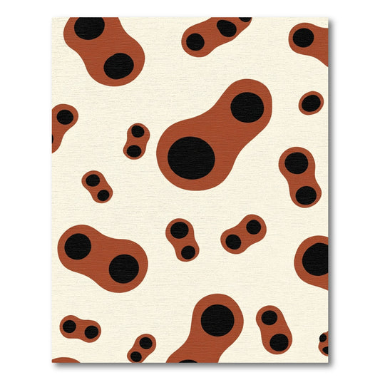 Brown Black Spotted Abstract Organic Rug