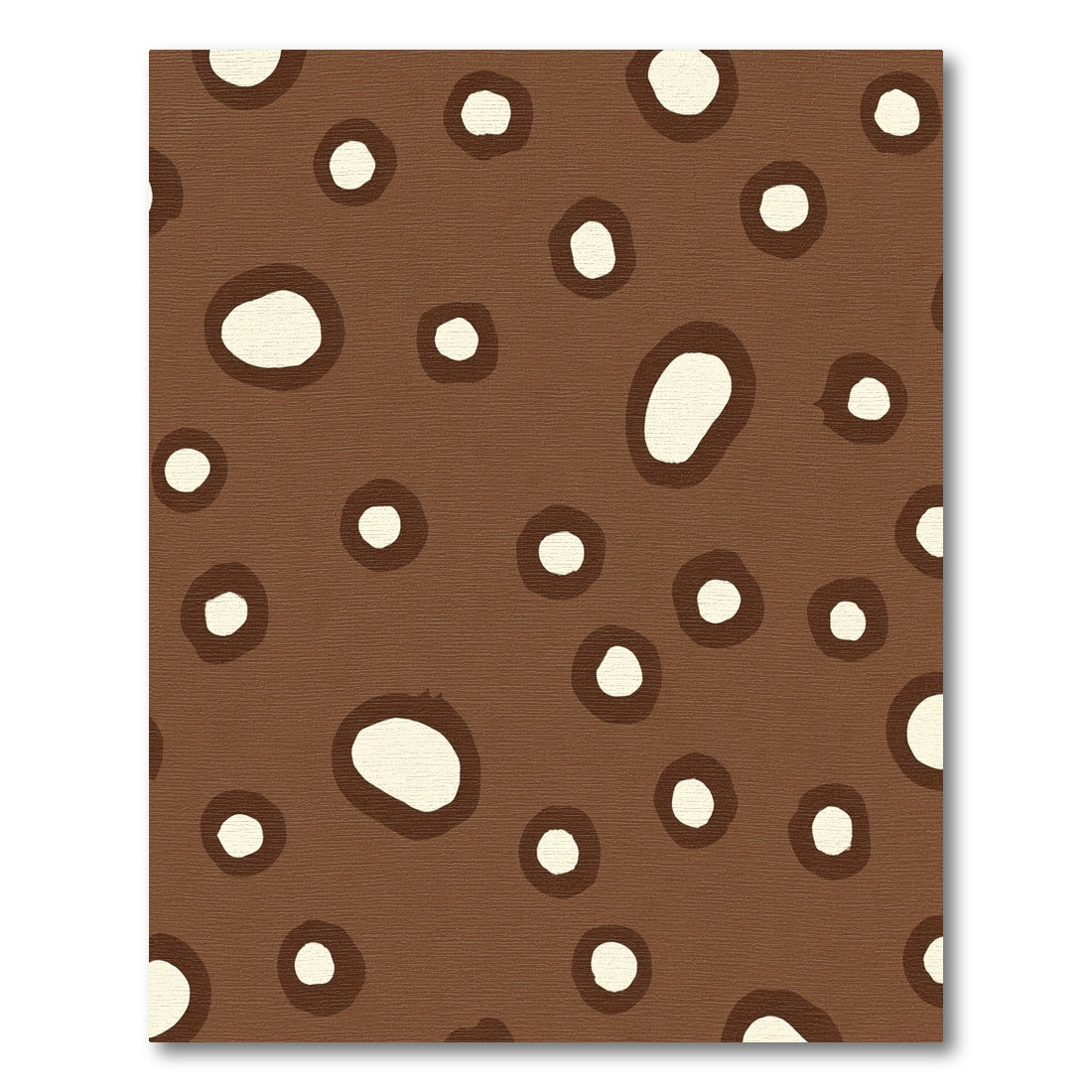 Brown Cream Abstract Circles Rug