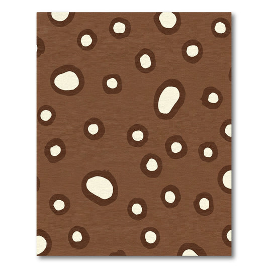 Brown Cream Abstract Circles Rug