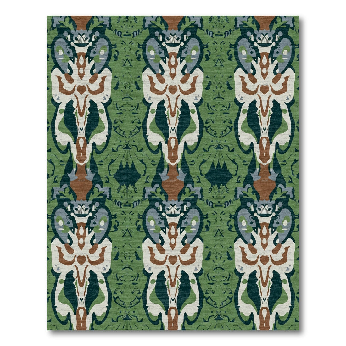 Green Emerald Abstract Symmetry Rug