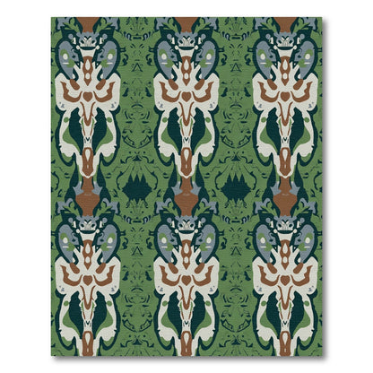 Green Emerald Abstract Symmetry Rug