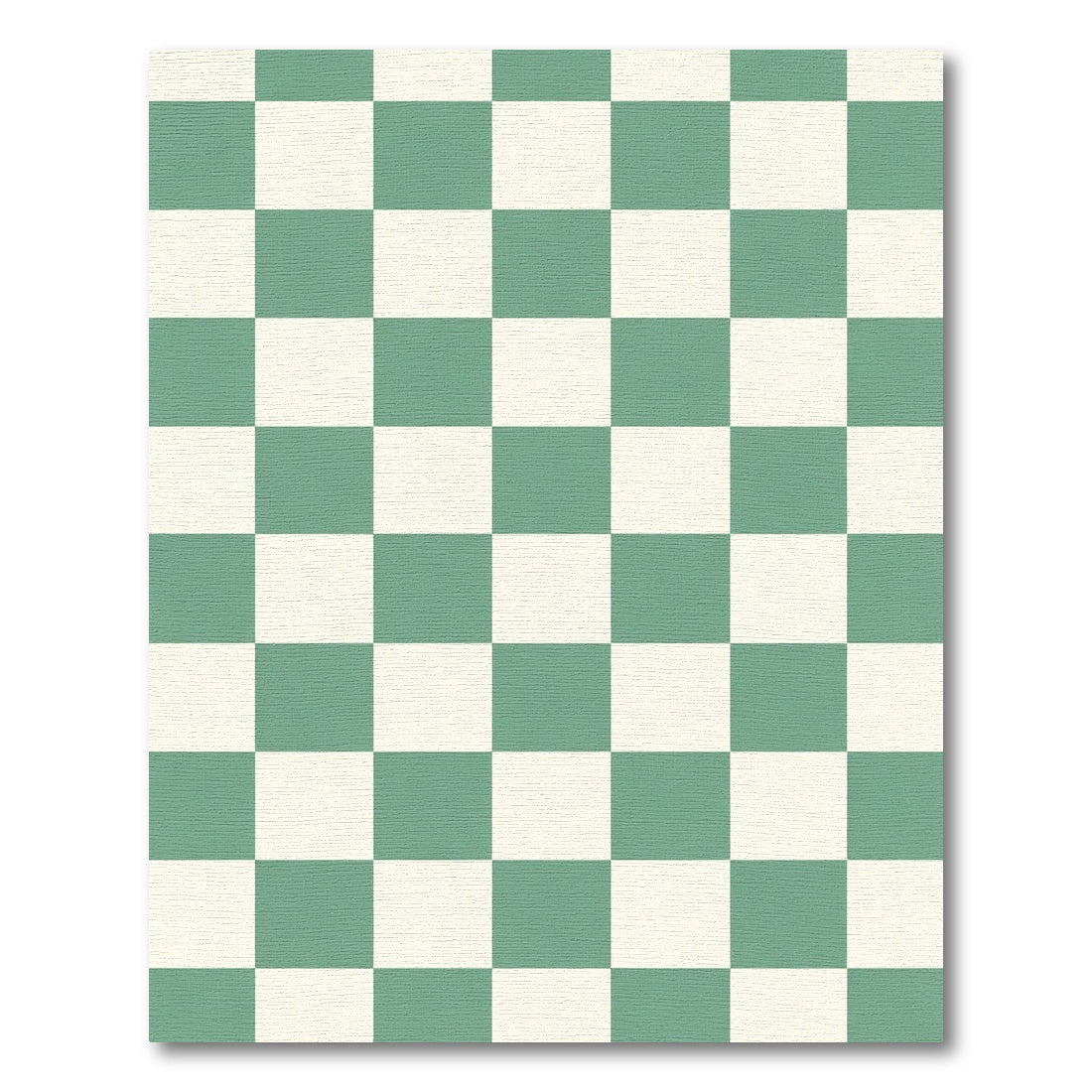 Classic Green and Cream Checkerboard Rug