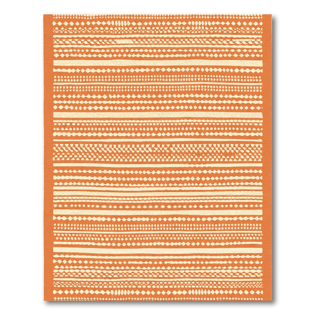 Orange Multi Stripe Geometric Accent Rug