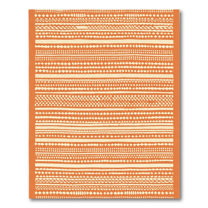 Orange Multi Stripe Geometric Accent Rug