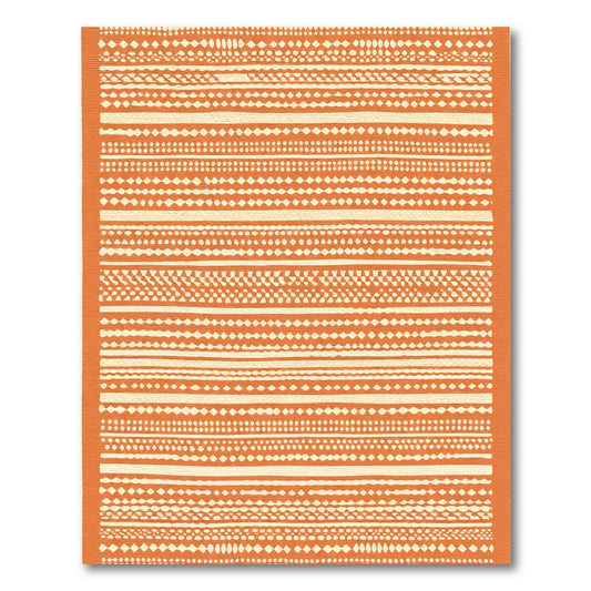 Orange Multi Stripe Geometric Accent Rug
