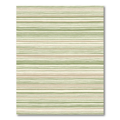 Earthy Green and Tan Stripe Rug