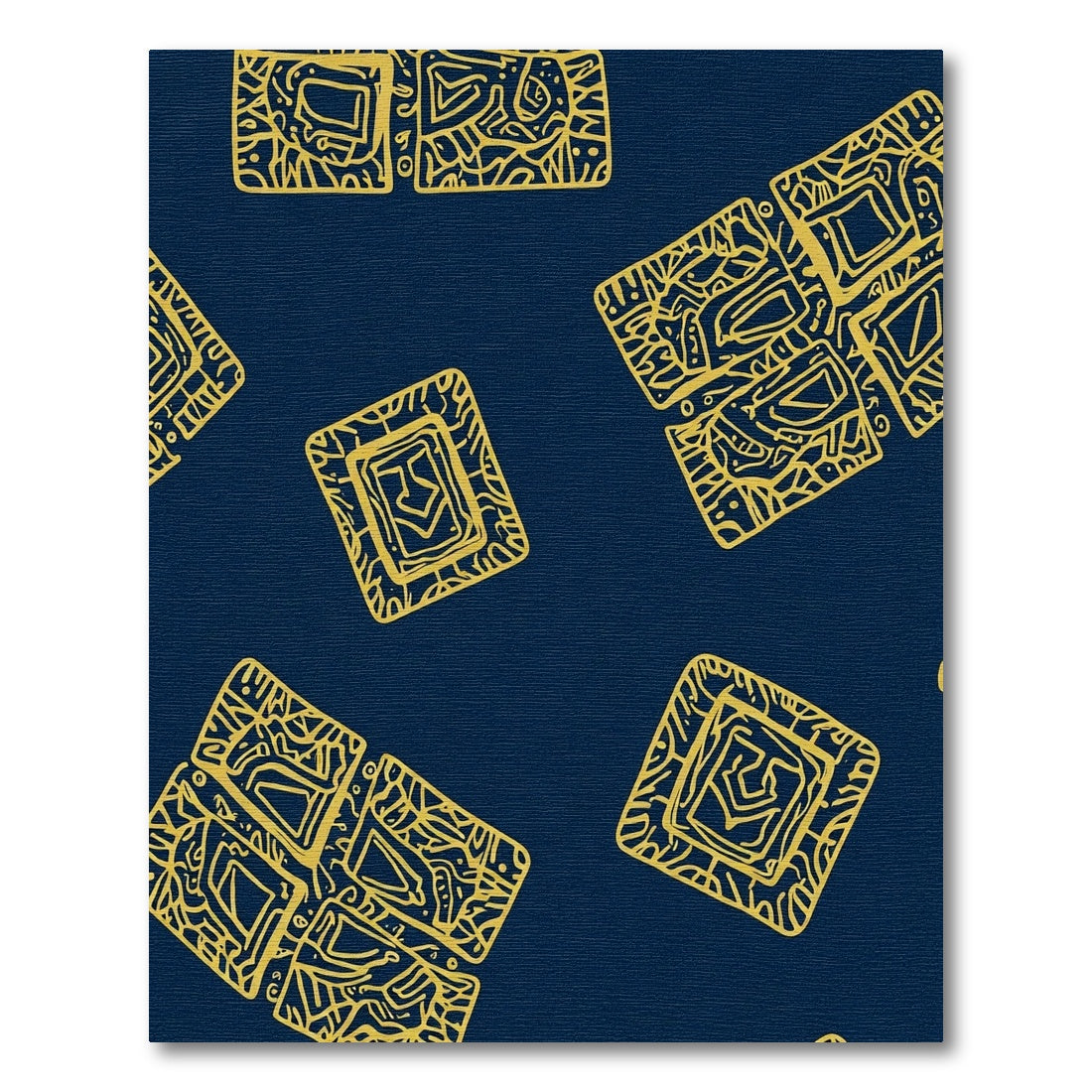 Gold Abstract Square Art Rug