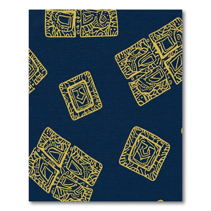 Gold Abstract Square Art Rug