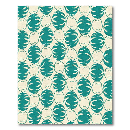 Teal Circles Organic Composition Rug
