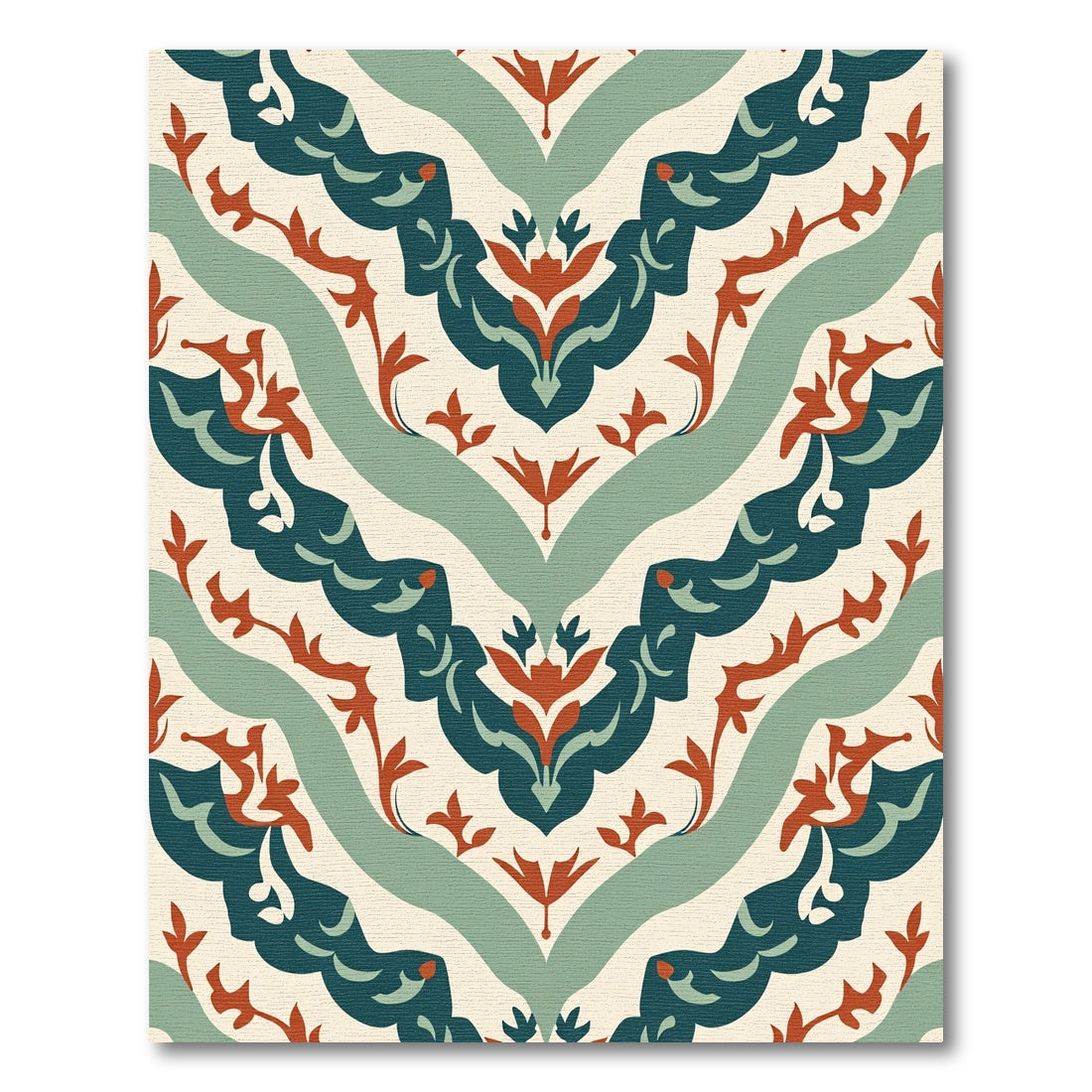 Deep Teal Tan Ornate Medallion Rug