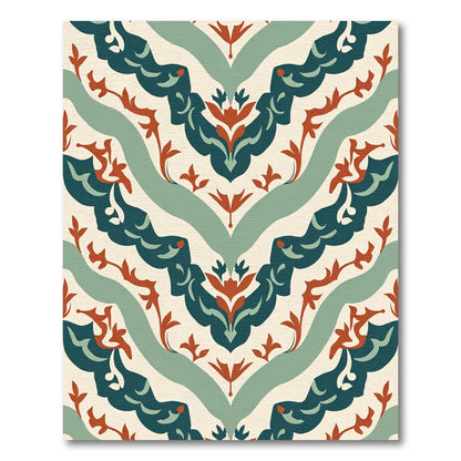 Deep Teal Tan Ornate Medallion Rug