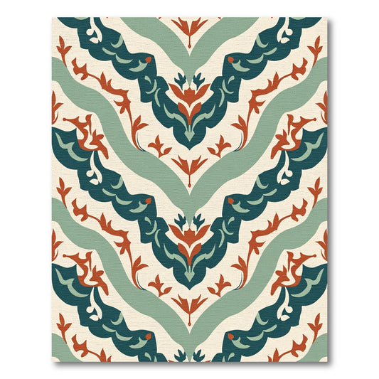 Deep Teal Tan Ornate Medallion Rug