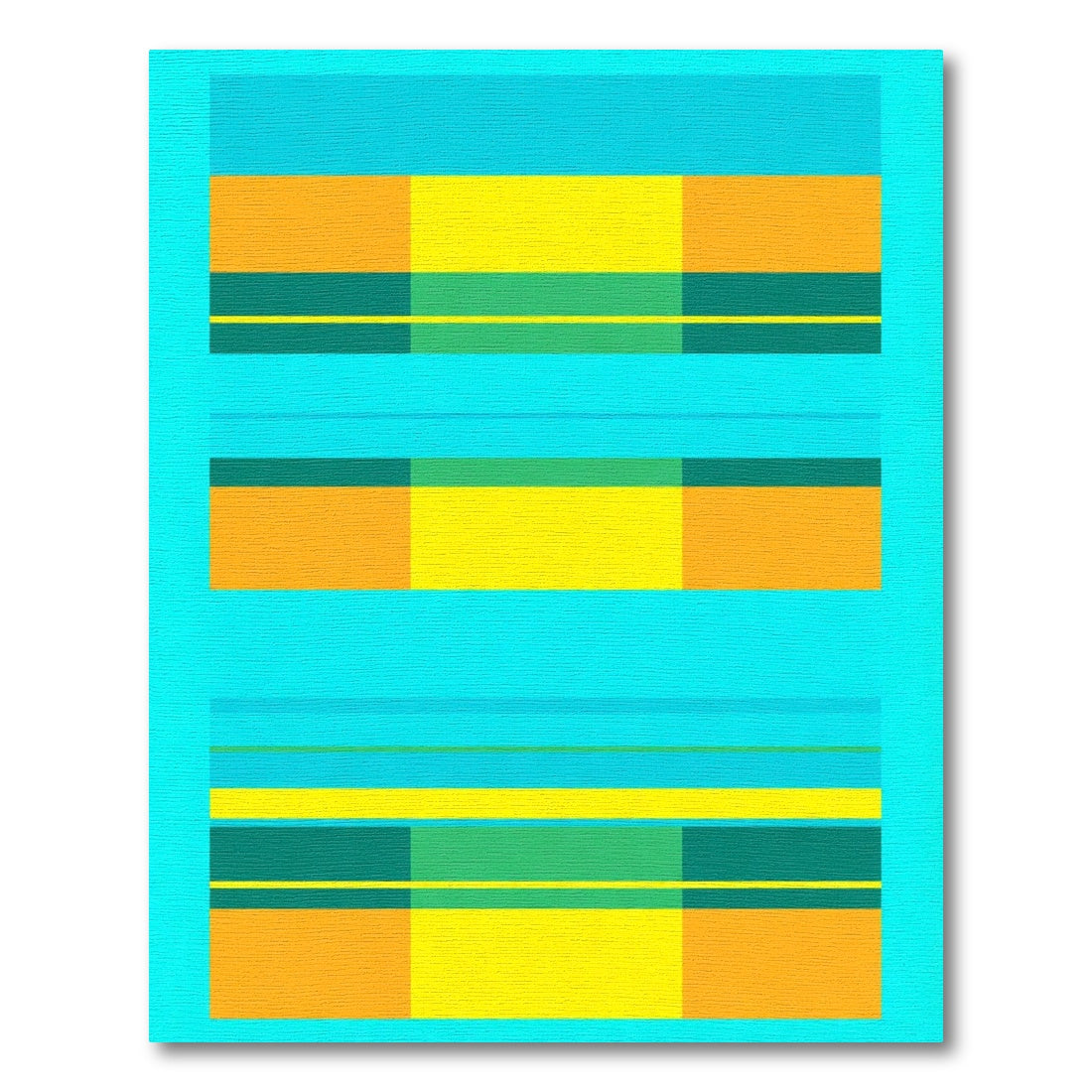 Bold Geometric Blocks Teal Orange Yellow Rug
