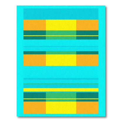 Bold Geometric Blocks Teal Orange Yellow Rug