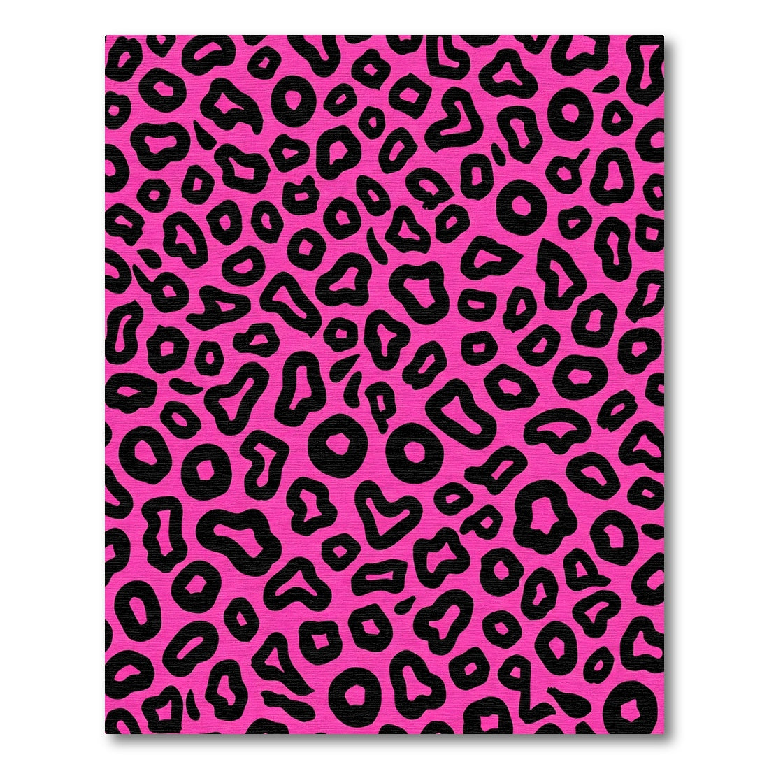 Fuchsia Black Animal Print Accent Rug