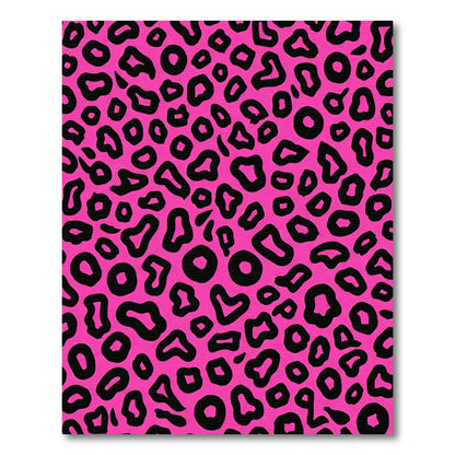Fuchsia Black Animal Print Accent Rug